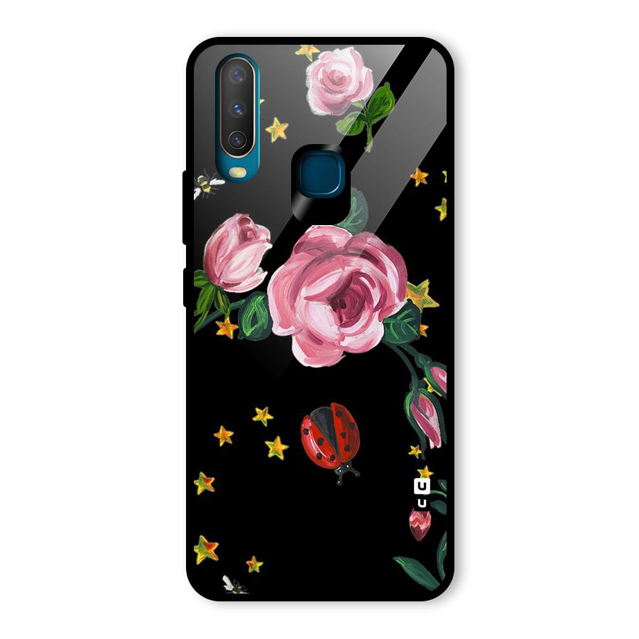 Ladybird And Floral Glass Back Case for Vivo Y17