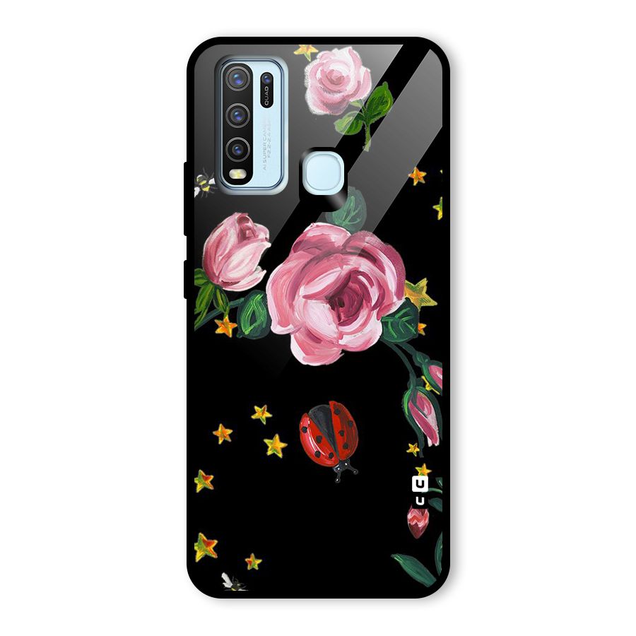 Ladybird And Floral Glass Back Case for Vivo Y30