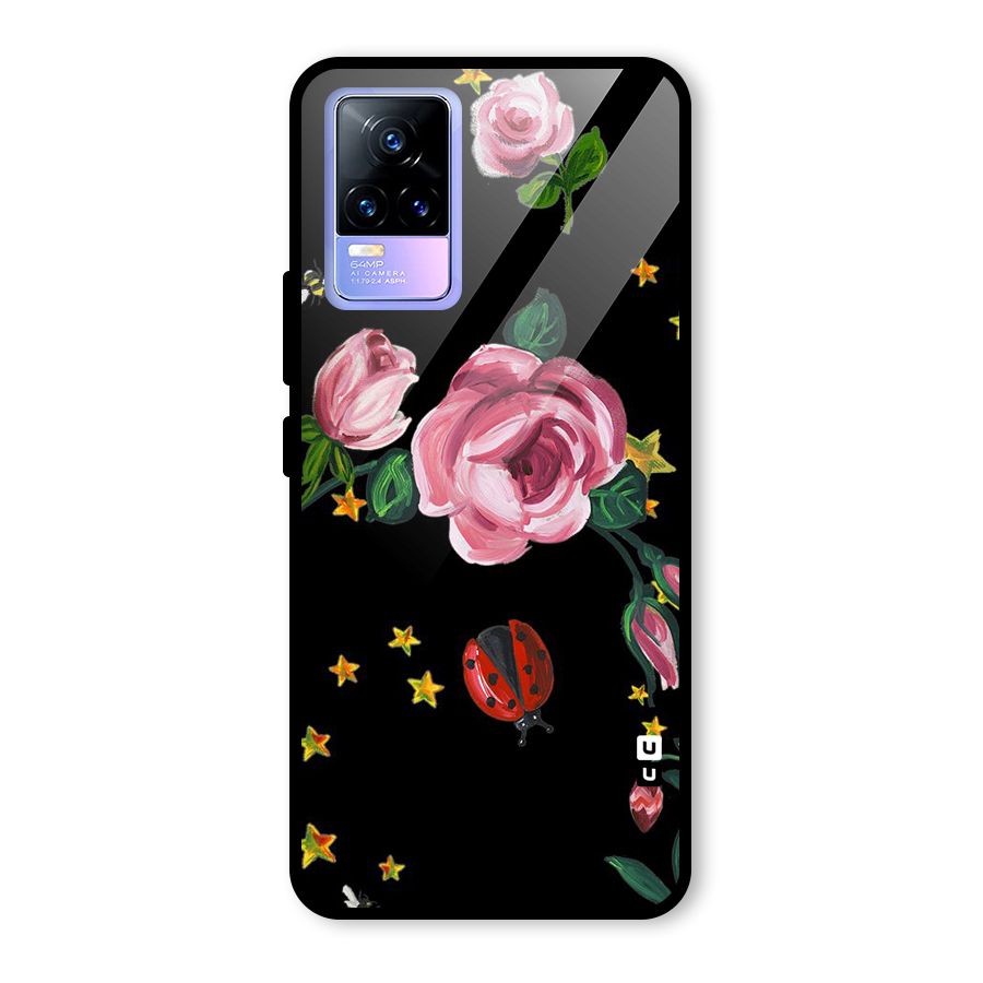 Ladybird And Floral Glass Back Case for Vivo Y73