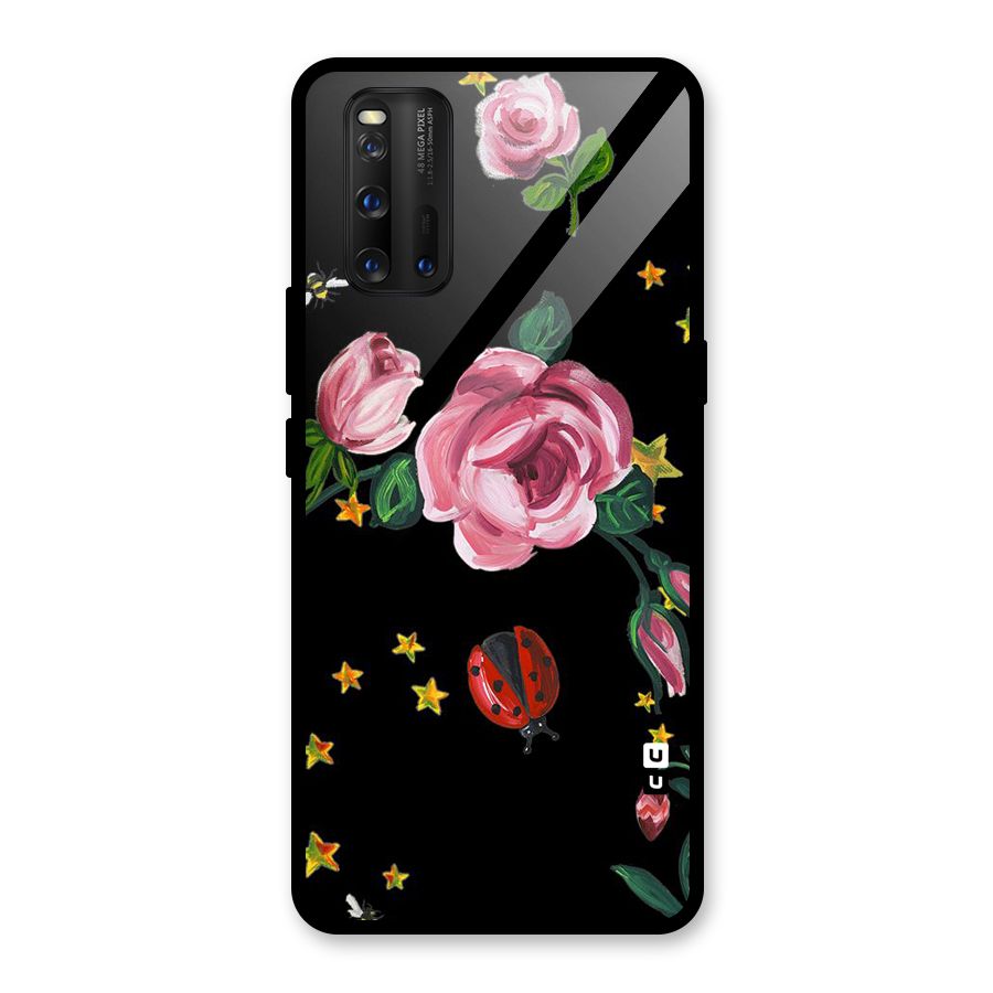 Ladybird And Floral Glass Back Case for Vivo iQOO 3