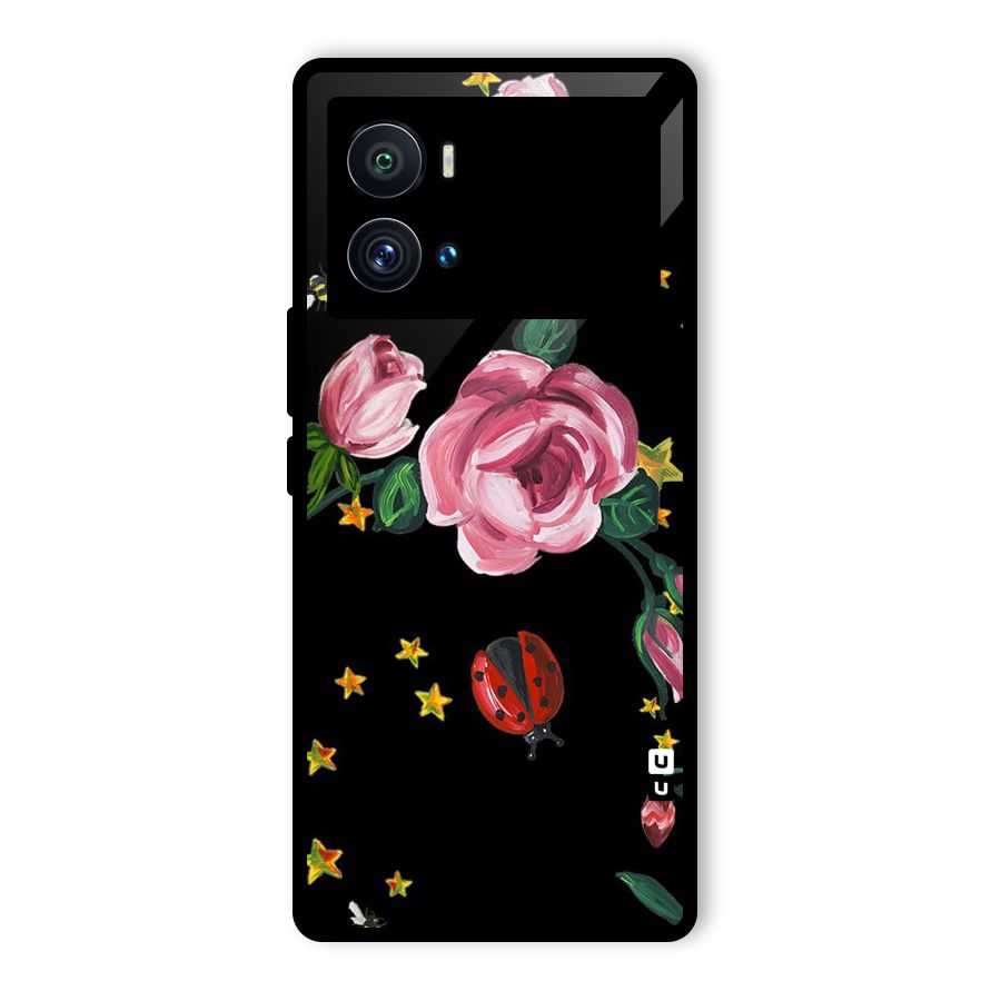 Ladybird And Floral Glass Back Case for Vivo iQOO 9 Pro