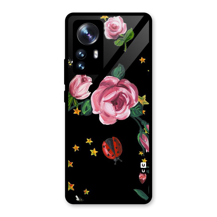 Ladybird And Floral Glass Back Case for Xiaomi 12 Pro