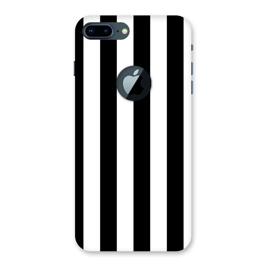 Lavish Black Stripes Back Case for iPhone 7 Plus Logo Cut