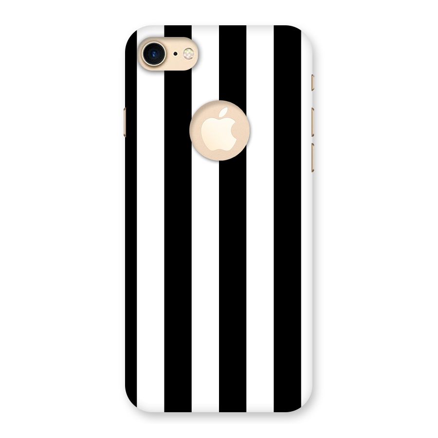 Lavish Black Stripes Back Case for iPhone 8 Logo Cut