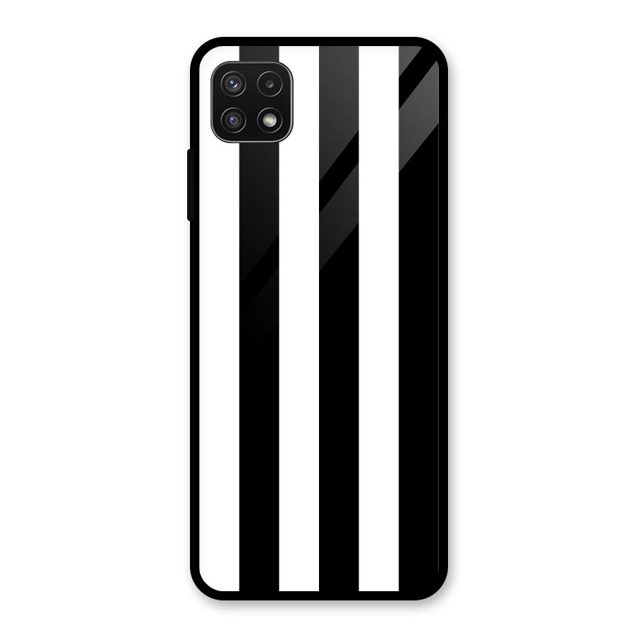 Lavish Black Stripes Glass Back Case for Galaxy A22 5G