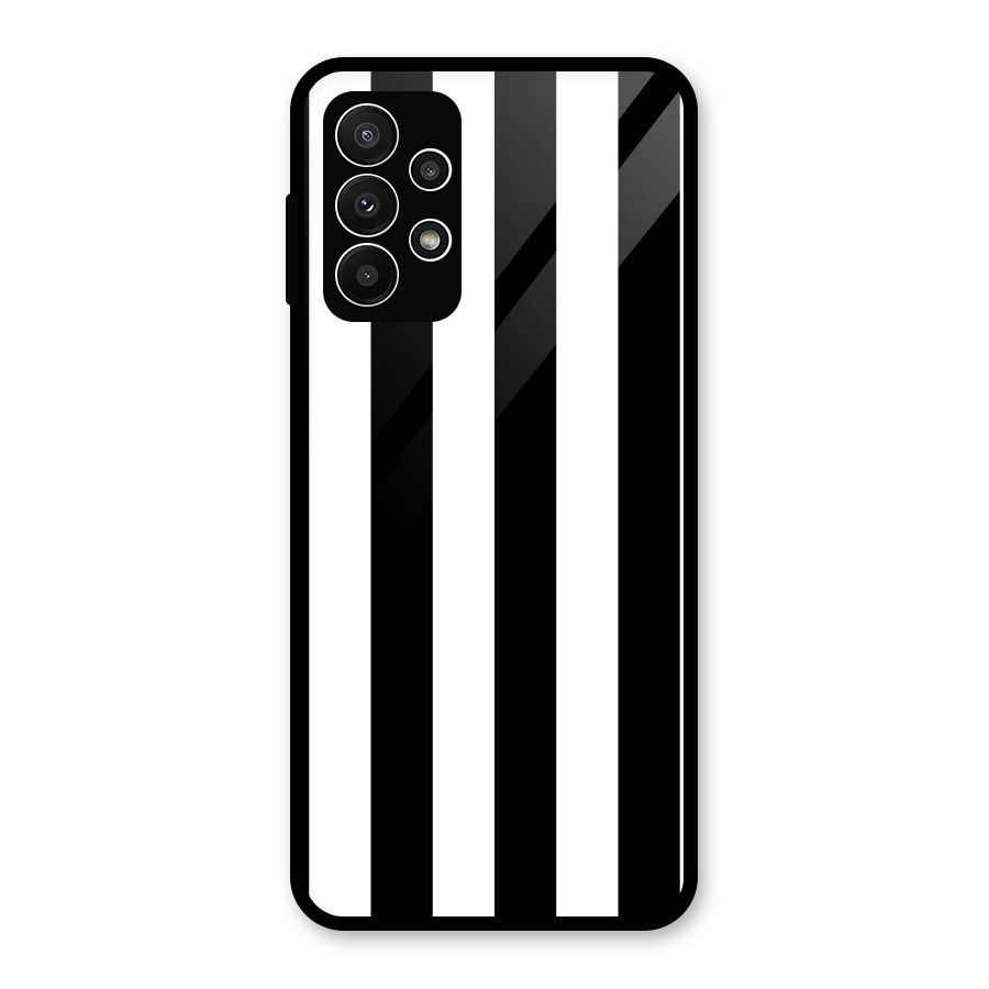 Lavish Black Stripes Glass Back Case for Galaxy A23