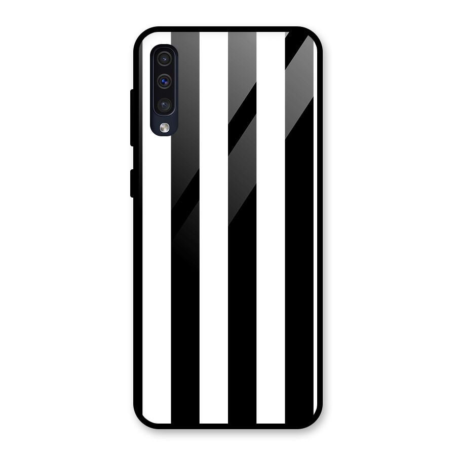 Lavish Black Stripes Glass Back Case for Galaxy A30s