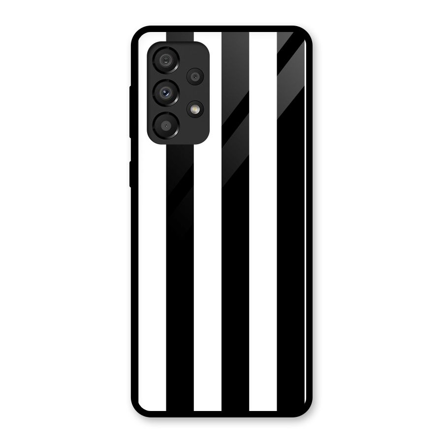 Lavish Black Stripes Glass Back Case for Galaxy A33 5G