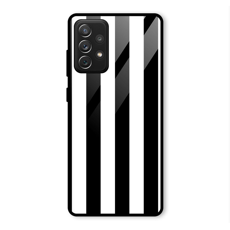 Lavish Black Stripes Glass Back Case for Galaxy A72