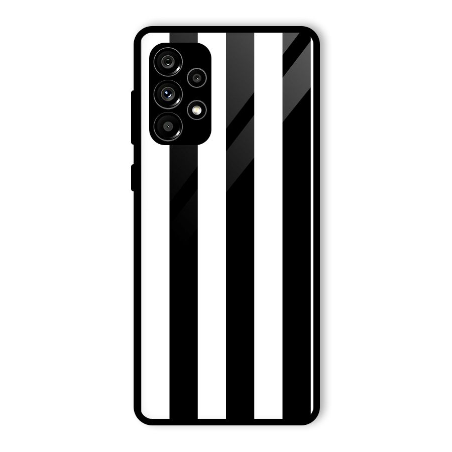 Lavish Black Stripes Glass Back Case for Galaxy A73 5G