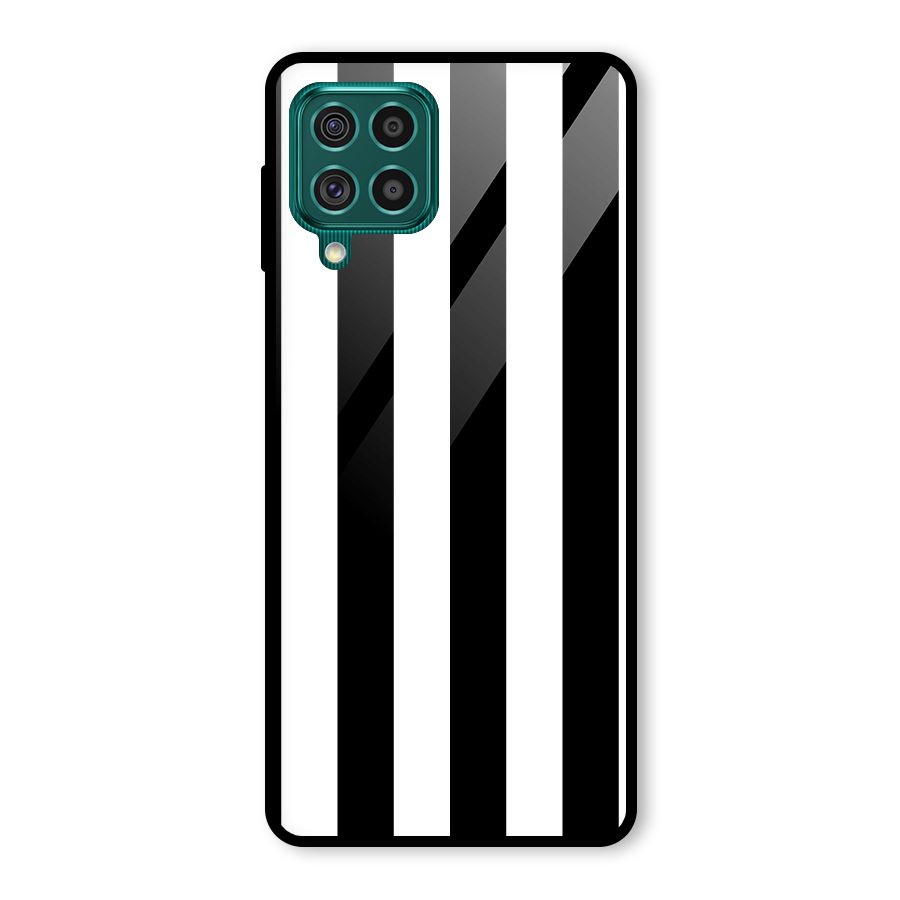 Lavish Black Stripes Glass Back Case for Galaxy F62