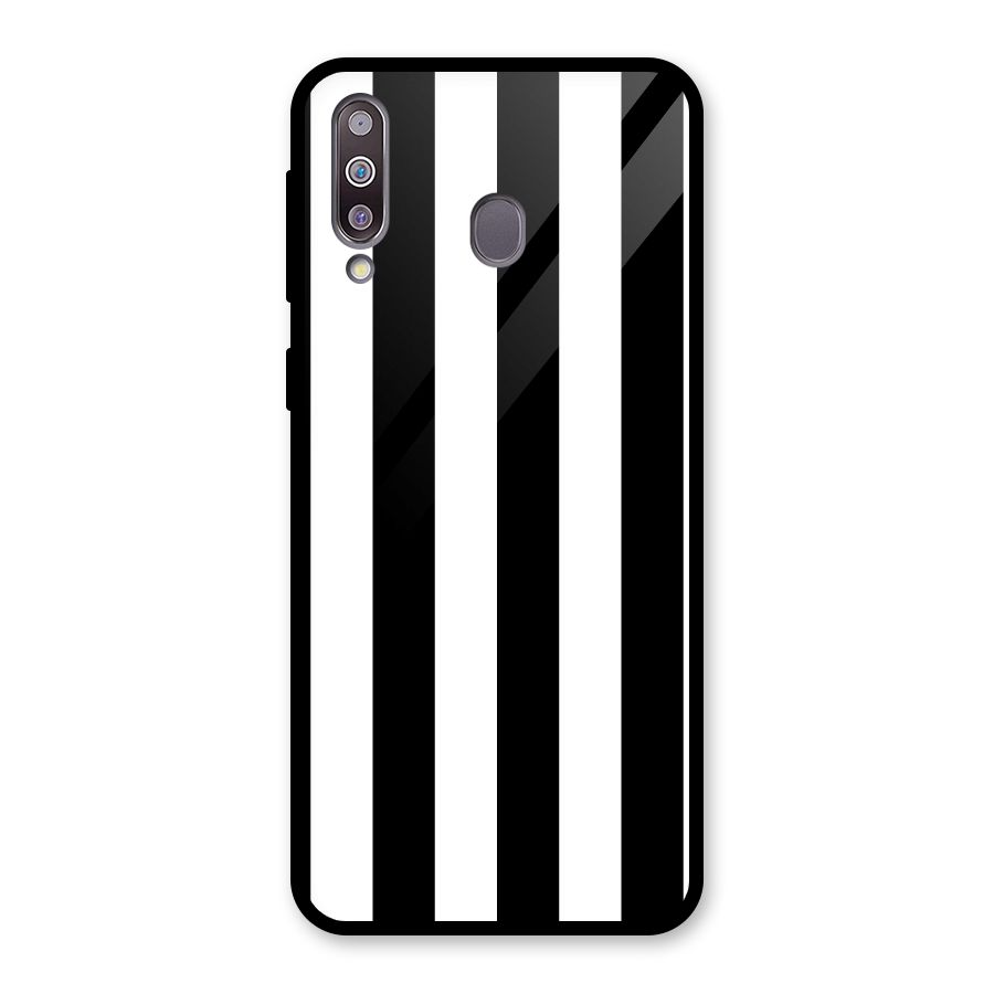 Lavish Black Stripes Glass Back Case for Galaxy M30