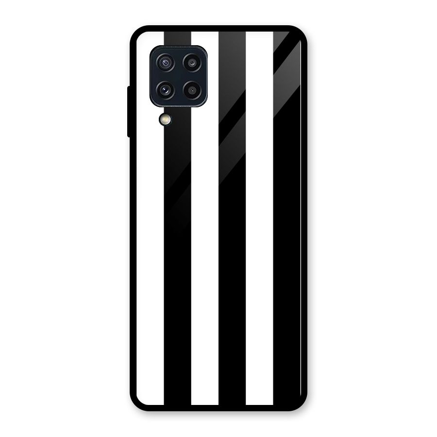 Lavish Black Stripes Glass Back Case for Galaxy M32