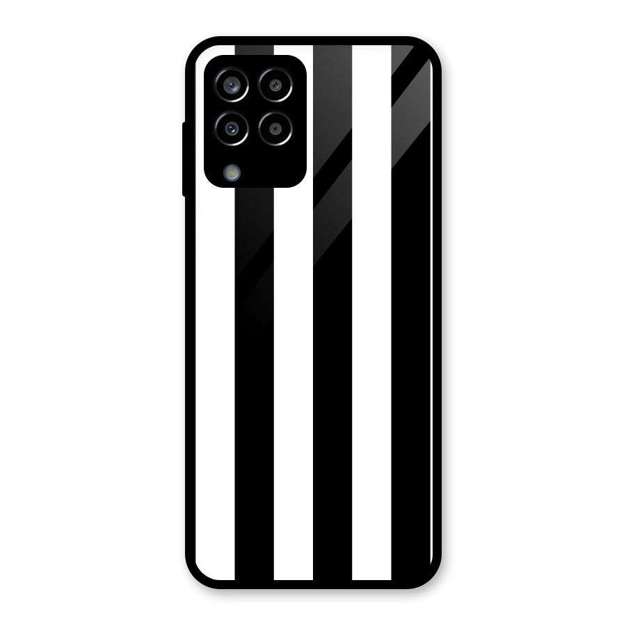 Lavish Black Stripes Glass Back Case for Galaxy M33