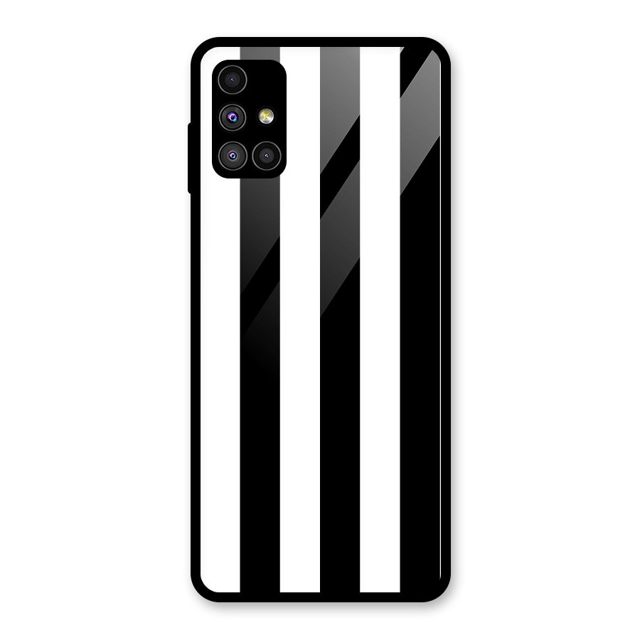 Lavish Black Stripes Glass Back Case for Galaxy M51
