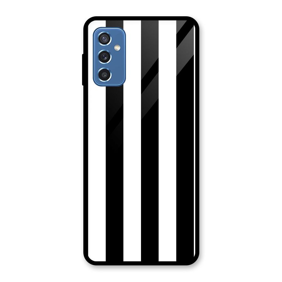 Lavish Black Stripes Glass Back Case for Galaxy M52 5G