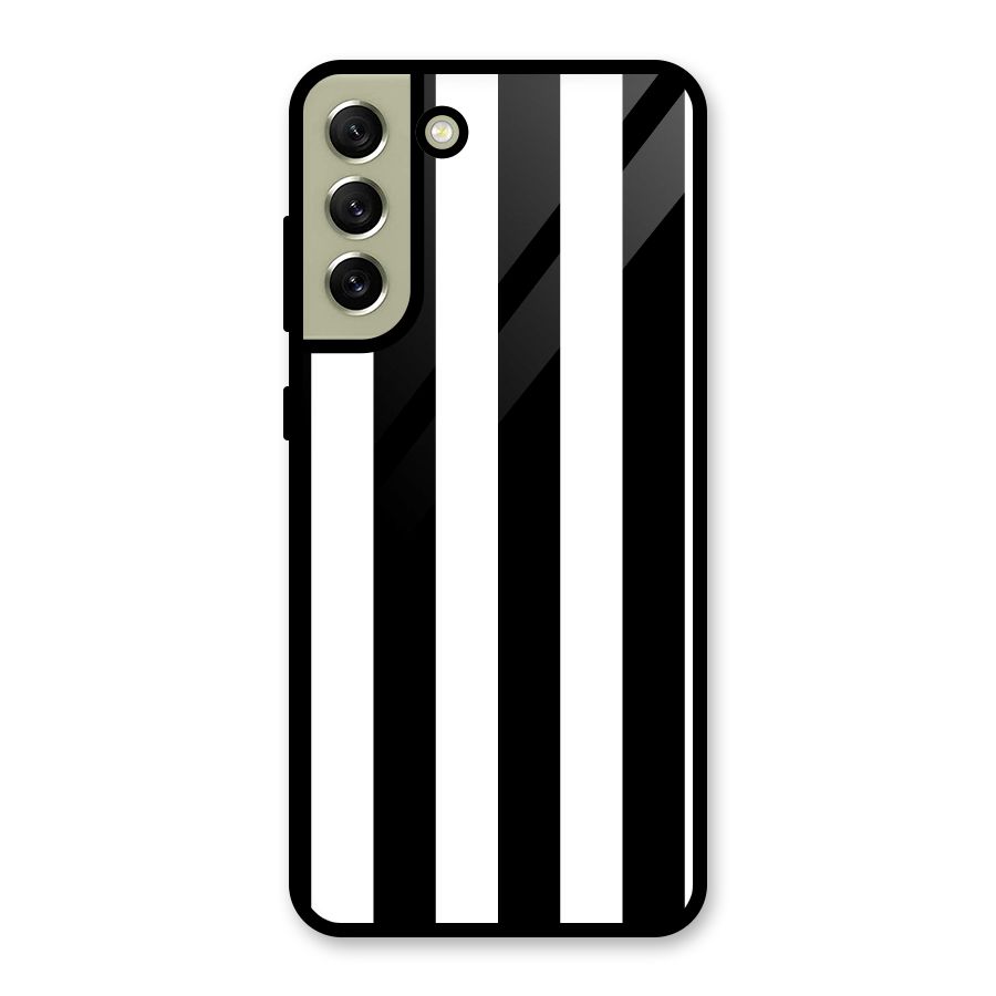 Lavish Black Stripes Glass Back Case for Galaxy S21 FE 5G