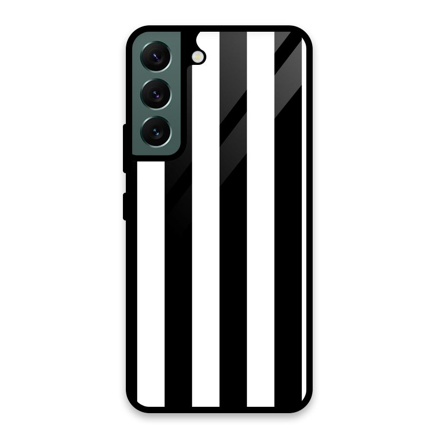 Lavish Black Stripes Glass Back Case for Galaxy S22 5G