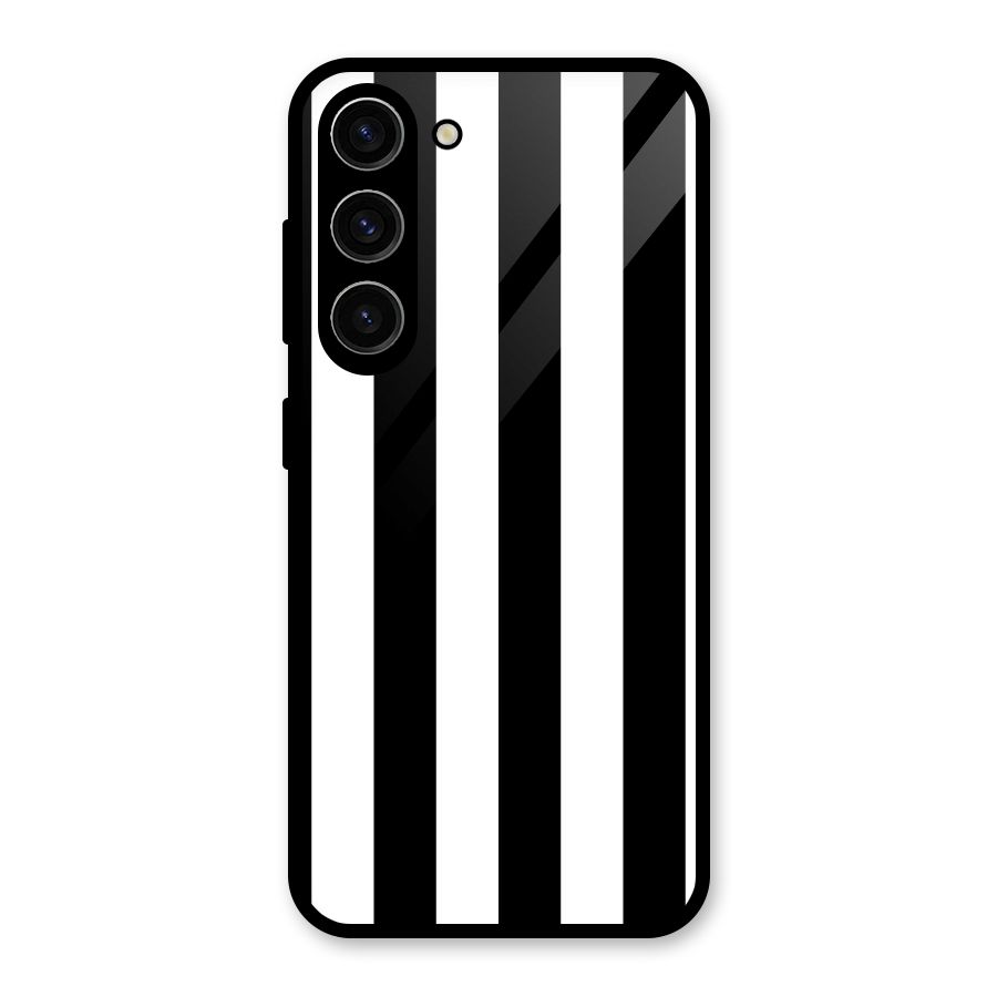 Lavish Black Stripes Glass Back Case for Galaxy S23