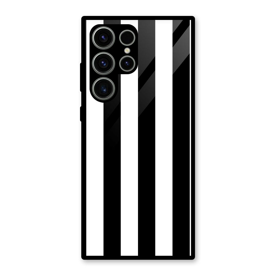 Lavish Black Stripes Glass Back Case for Galaxy S23 Ultra