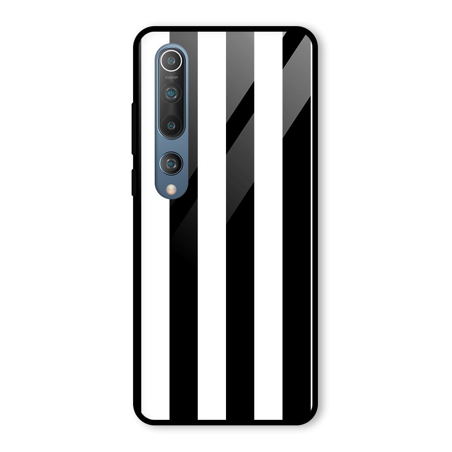 Lavish Black Stripes Glass Back Case for Mi 10