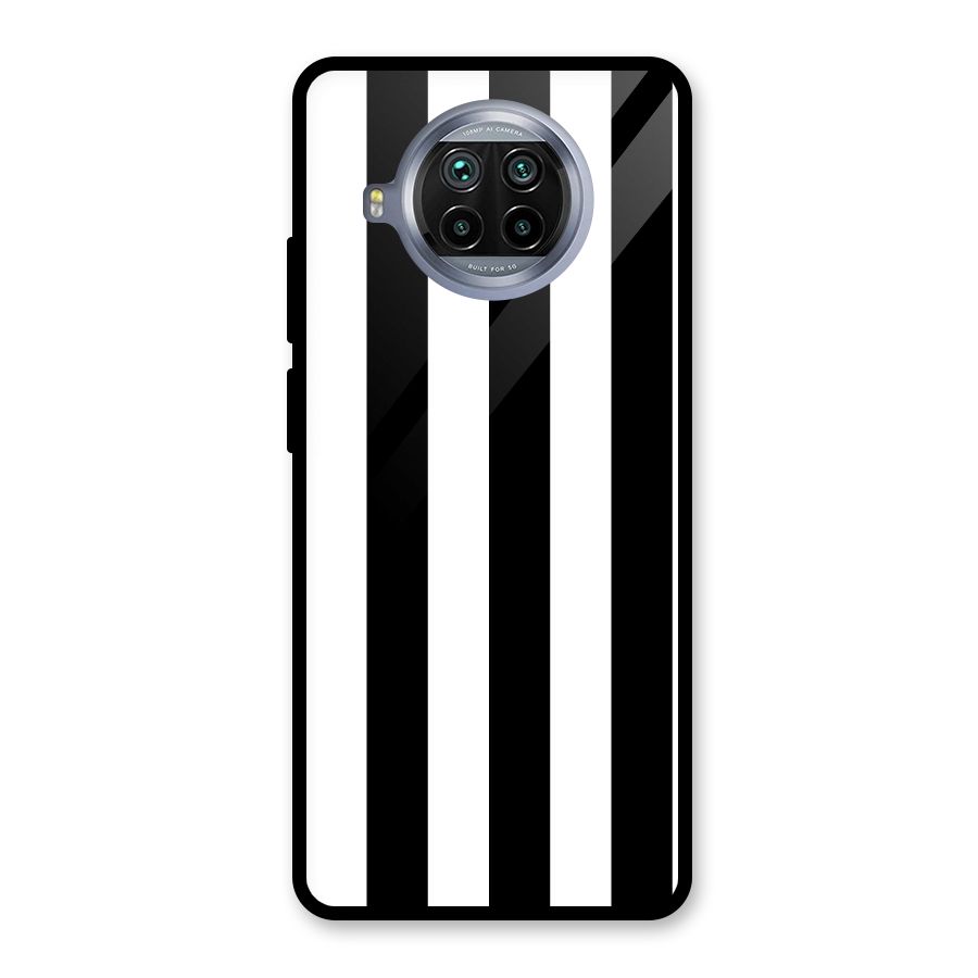 Lavish Black Stripes Glass Back Case for Mi 10i