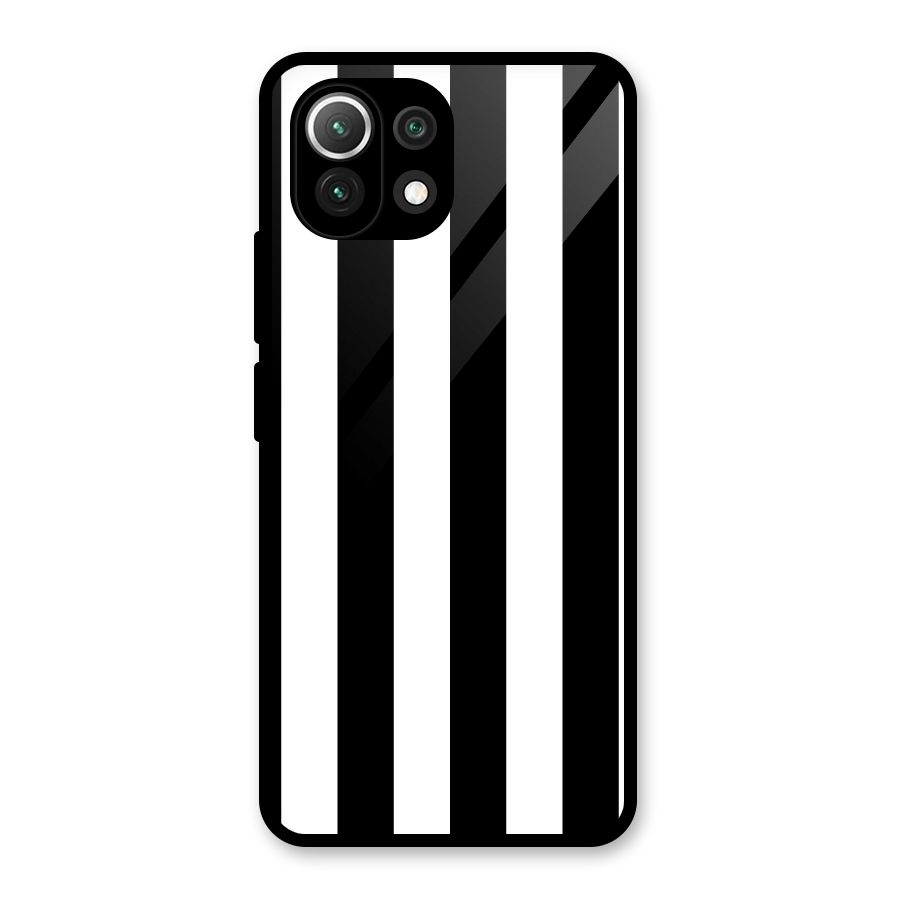 Lavish Black Stripes Glass Back Case for Mi 11 Lite NE 5G