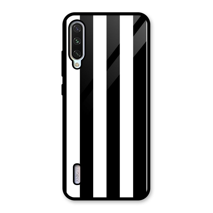 Lavish Black Stripes Glass Back Case for Mi A3