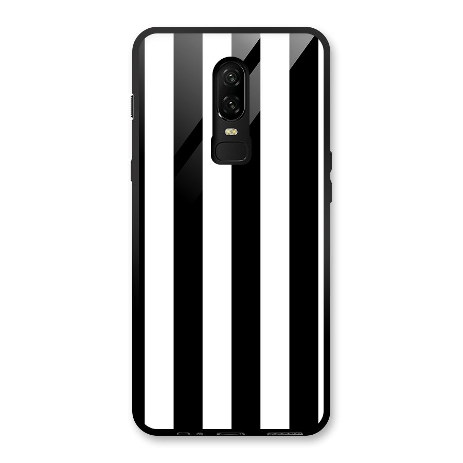 Lavish Black Stripes Glass Back Case for OnePlus 6
