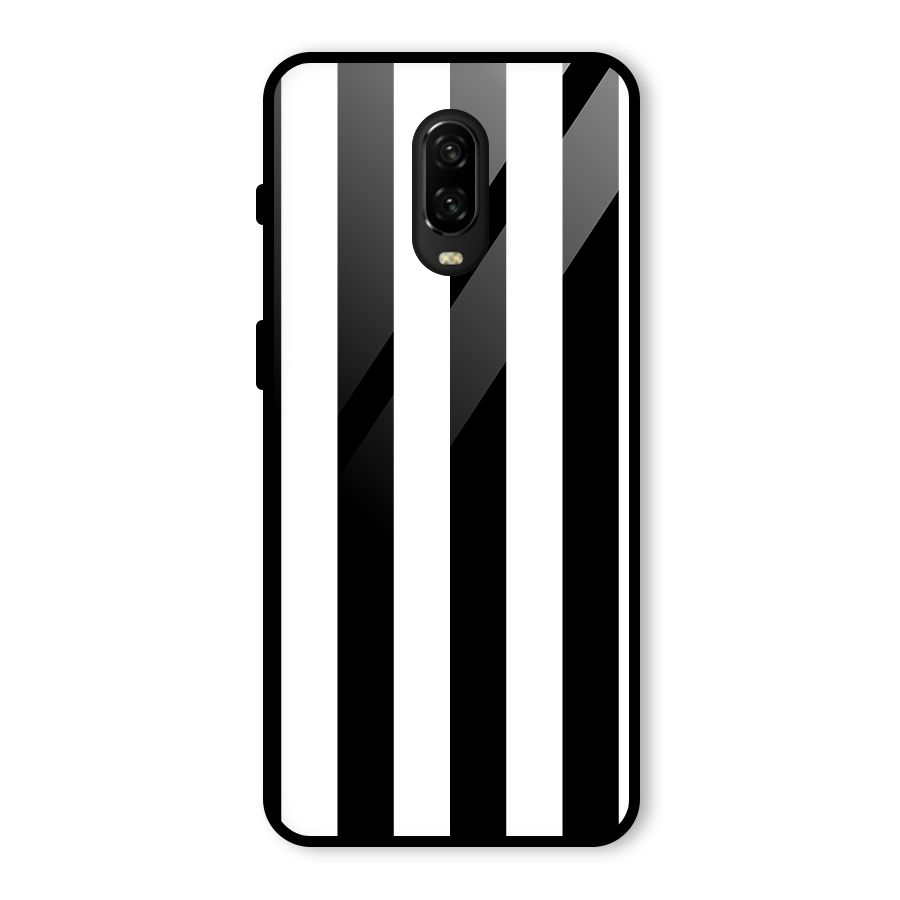 Lavish Black Stripes Glass Back Case for OnePlus 6T