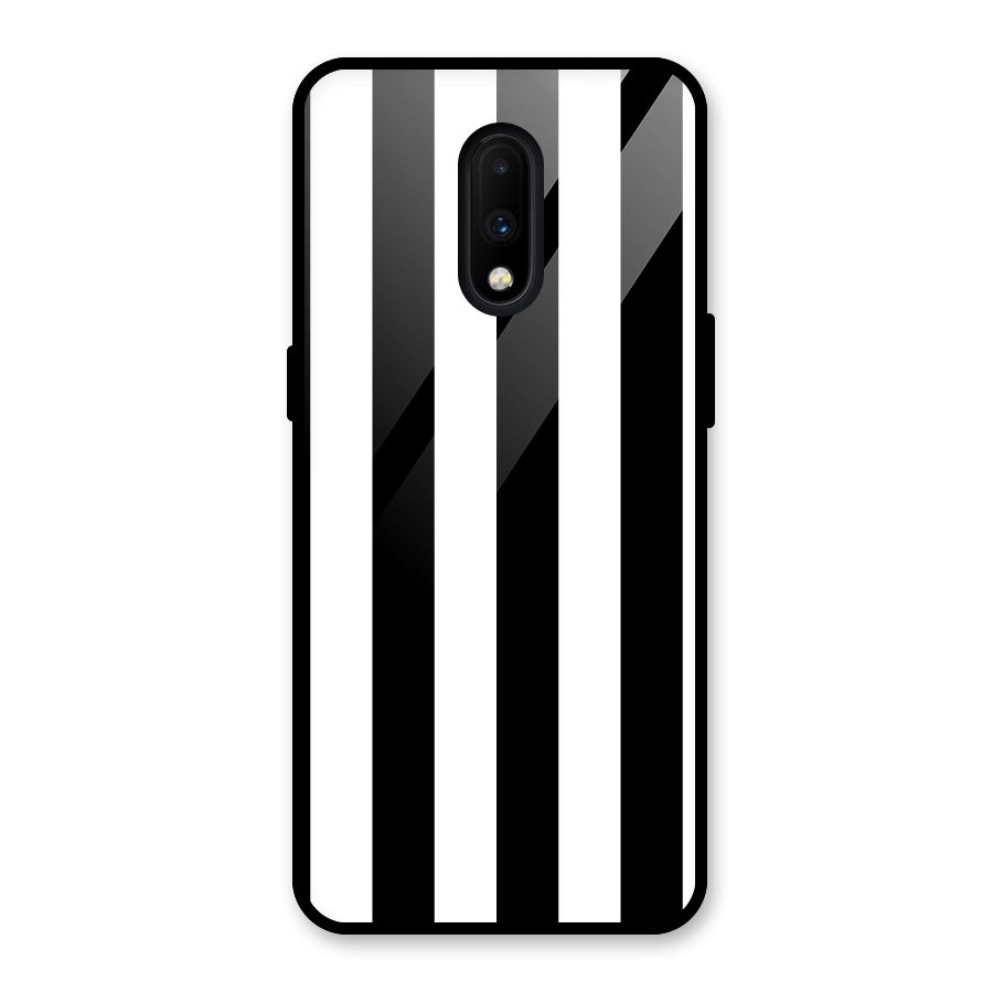 Lavish Black Stripes Glass Back Case for OnePlus 7