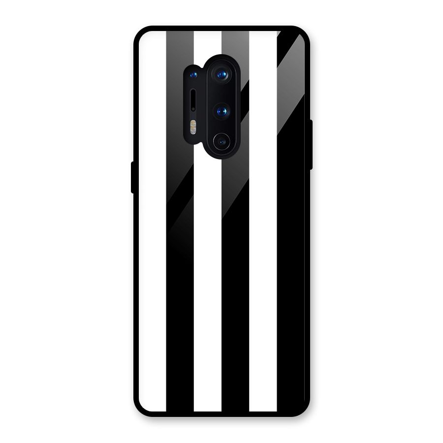 Lavish Black Stripes Glass Back Case for OnePlus 8 Pro