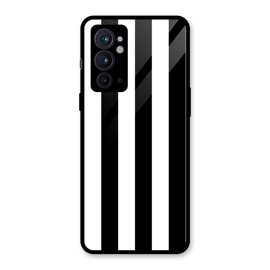 Lavish Black Stripes Glass Back Case for OnePlus 9RT 5G