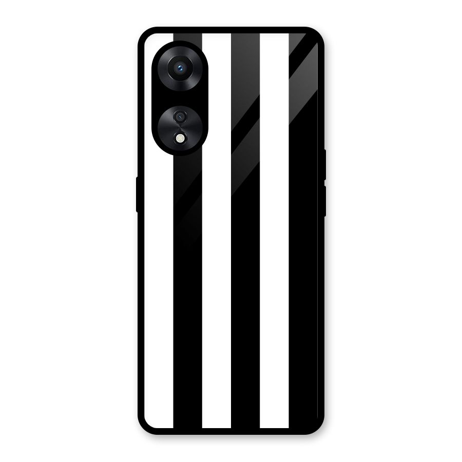 Lavish Black Stripes Glass Back Case for Oppo A78