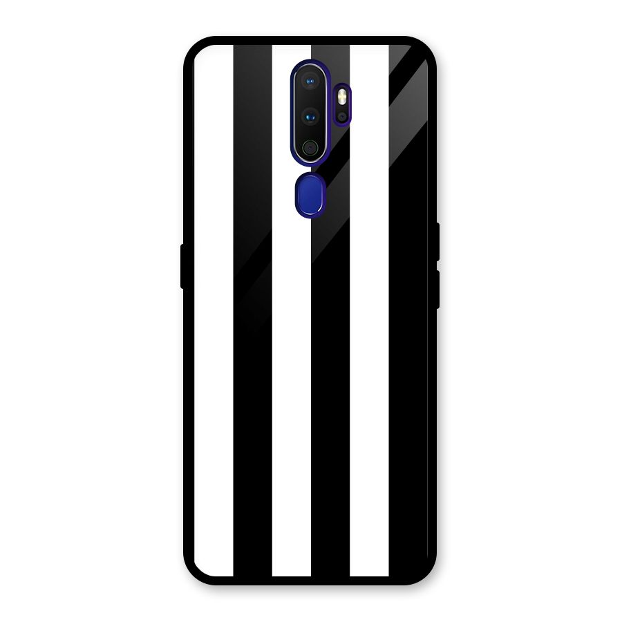 Lavish Black Stripes Glass Back Case for Oppo A9 (2020)