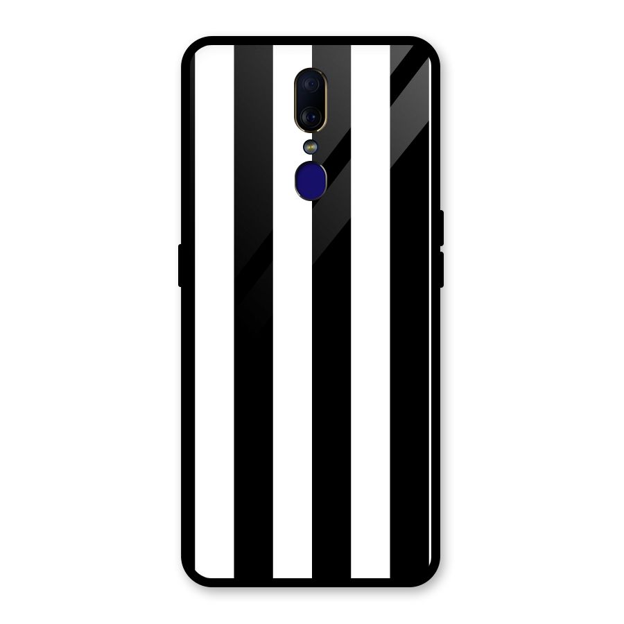 Lavish Black Stripes Glass Back Case for Oppo F11
