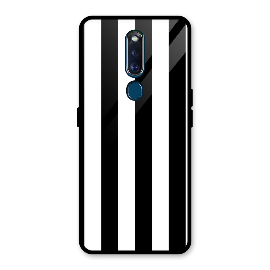 Lavish Black Stripes Glass Back Case for Oppo F11 Pro