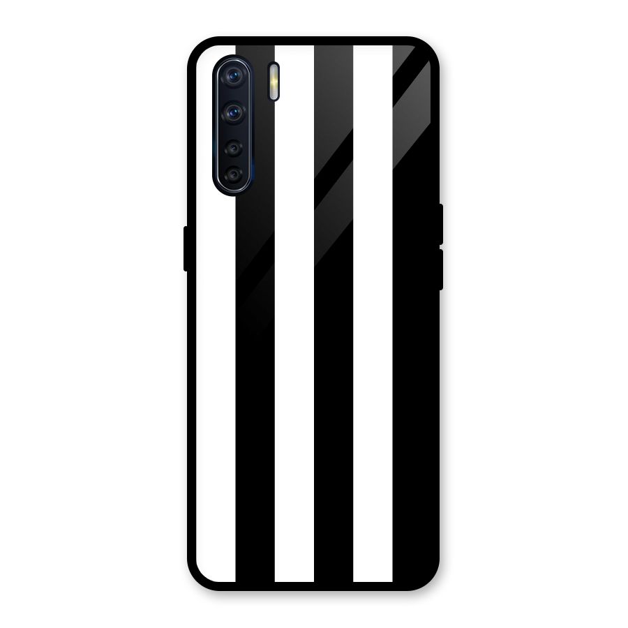 Lavish Black Stripes Glass Back Case for Oppo F15