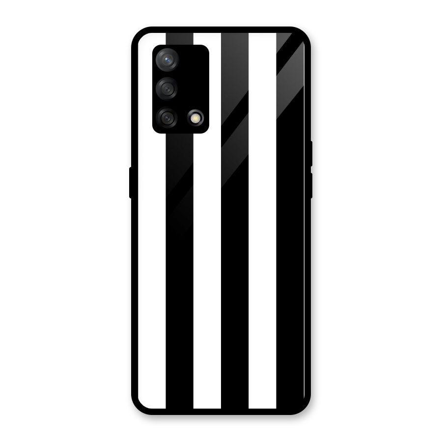 Lavish Black Stripes Glass Back Case for Oppo F19