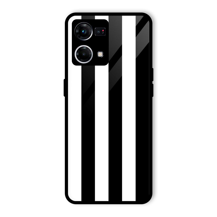 Lavish Black Stripes Glass Back Case for Oppo F21 Pro 5G