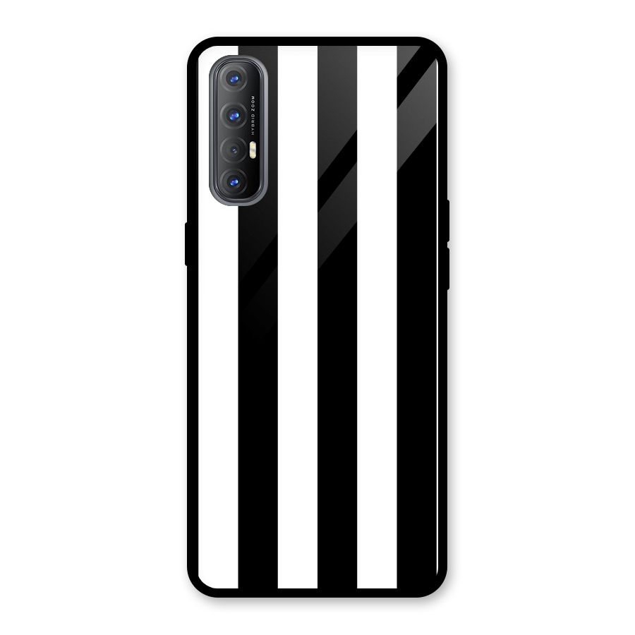 Lavish Black Stripes Glass Back Case for Oppo Reno3 Pro