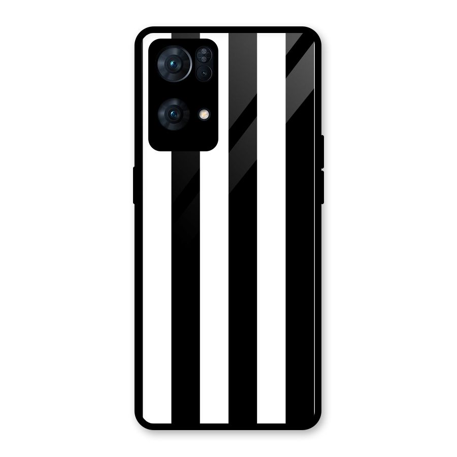 Lavish Black Stripes Glass Back Case for Oppo Reno7 Pro 5G