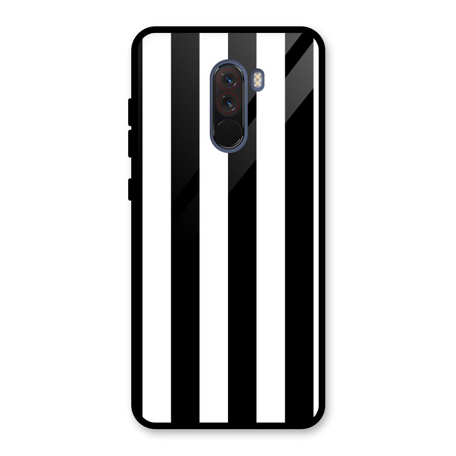 Lavish Black Stripes Glass Back Case for Poco F1