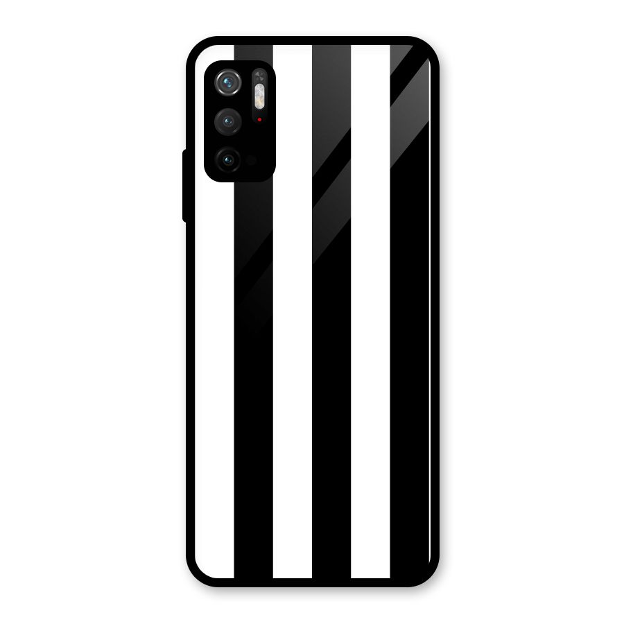 Lavish Black Stripes Glass Back Case for Poco M3 Pro 5G