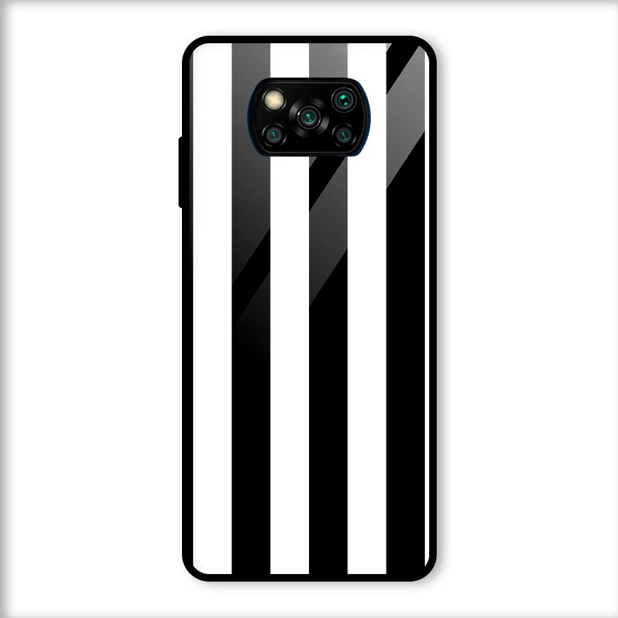 Lavish Black Stripes Glass Back Case for Poco X3