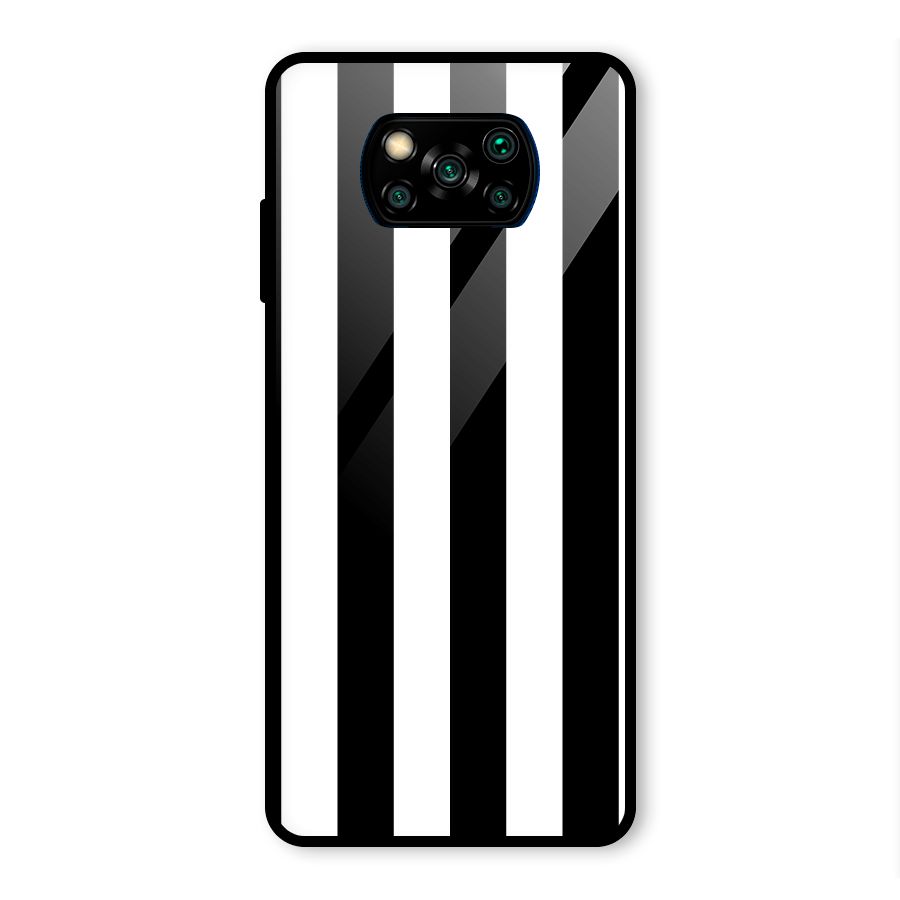 Lavish Black Stripes Glass Back Case for Poco X3 Pro