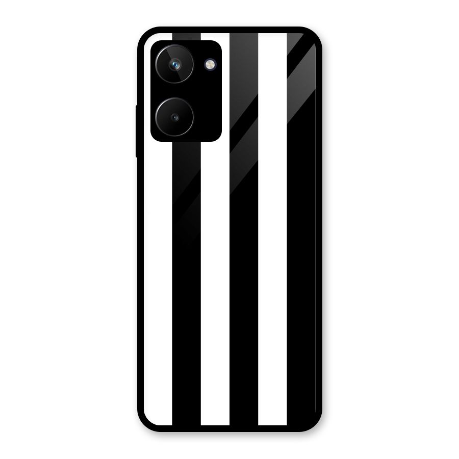 Lavish Black Stripes Glass Back Case for Realme 10