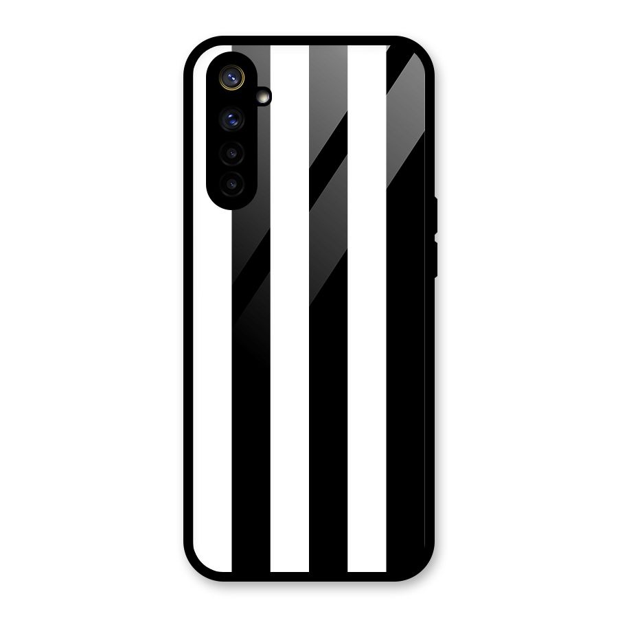 Lavish Black Stripes Glass Back Case for Realme 6i