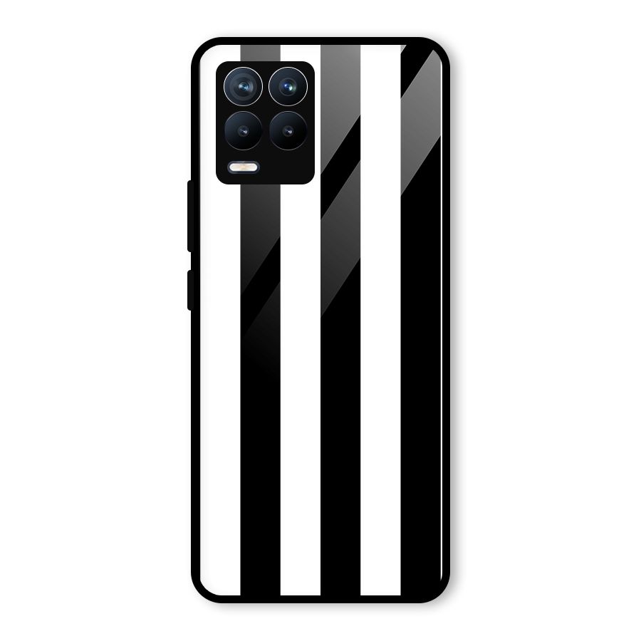 Lavish Black Stripes Glass Back Case for Realme 8 Pro