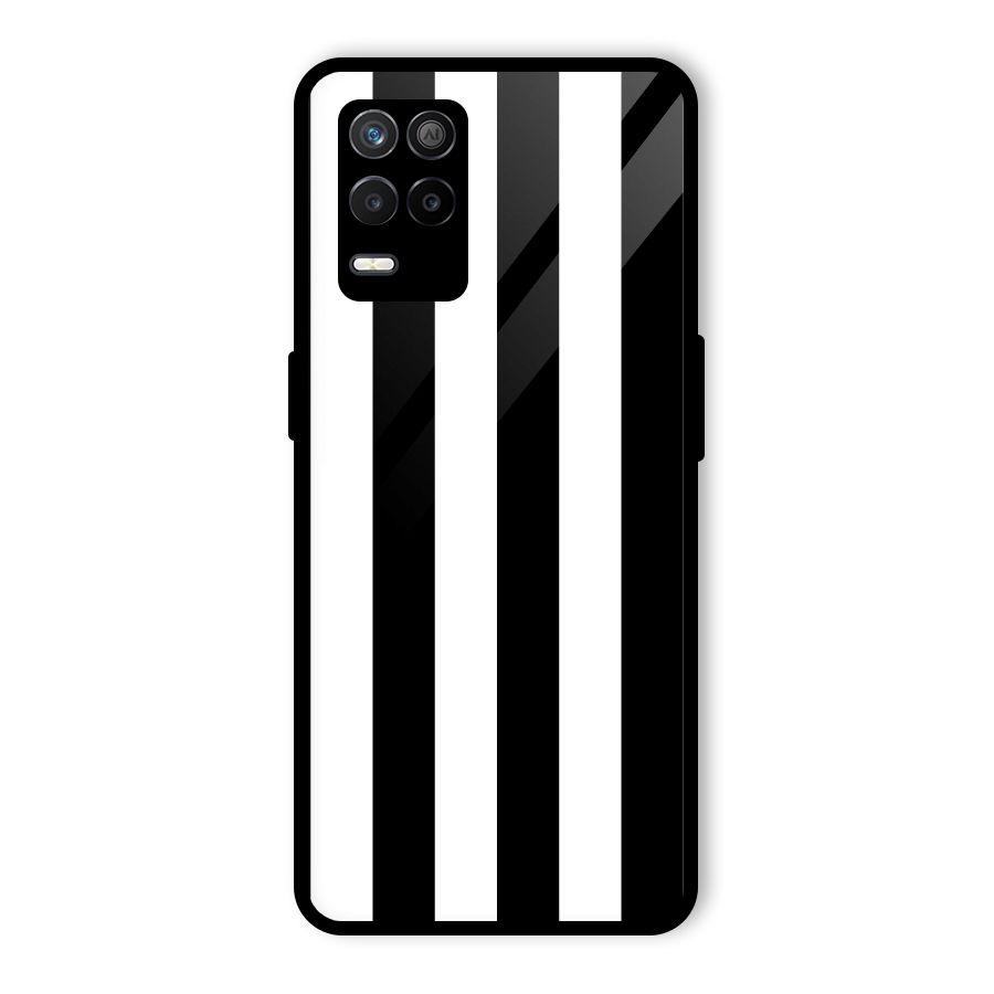 Lavish Black Stripes Glass Back Case for Realme 9 5G